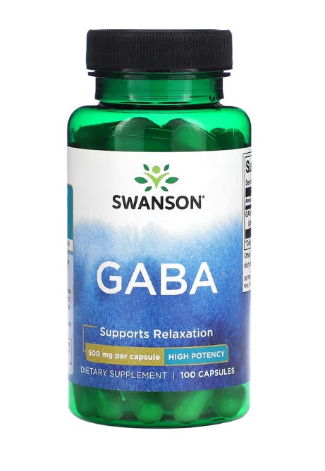 Swanson GABA, 500 mg – 100 kapsulių