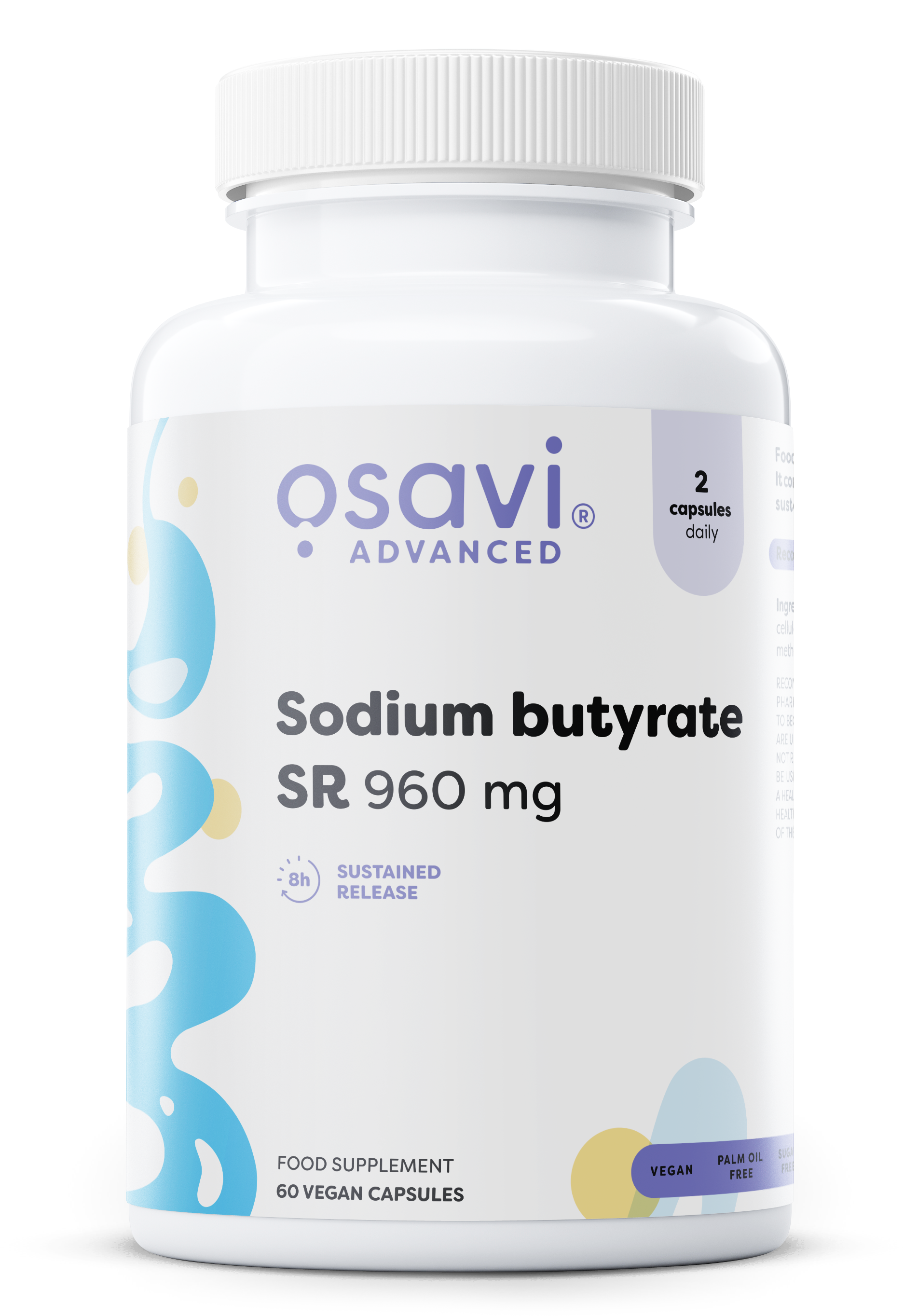 Produkto nuotrauka: Osavi Sodium butyrate SR, 960mg - 60 vegan caps