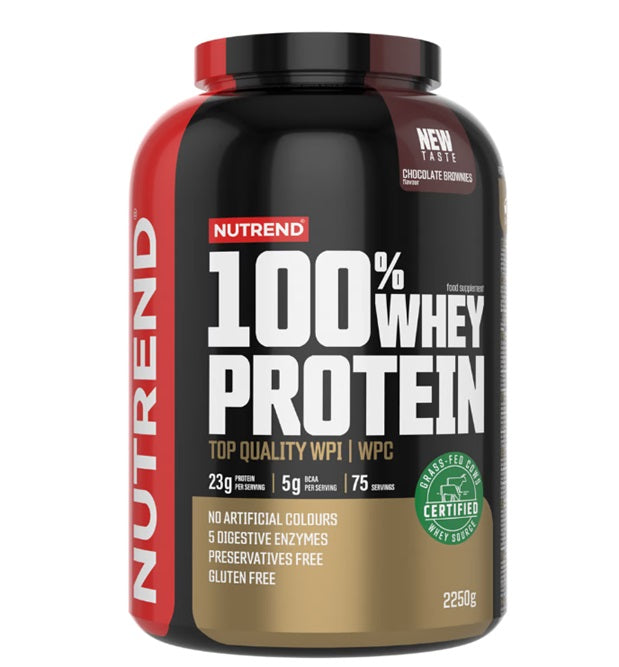 Nutrend 100% išrūgų baltymų milteliai, šokoladiniai pyragaičiai - 2250 g