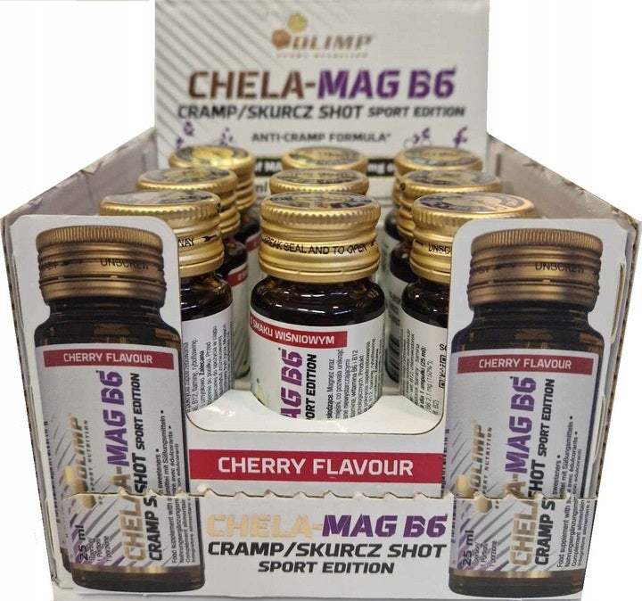Olimp Nutrition Chela - Mag B6 mėšlungio šotas, vyšnių skonio - 9 x 25 ml.
