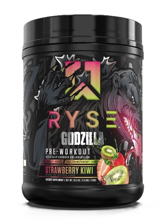 RYSE Godzilla prieš treniruotę, braškių ir kivių skonio – 716 g