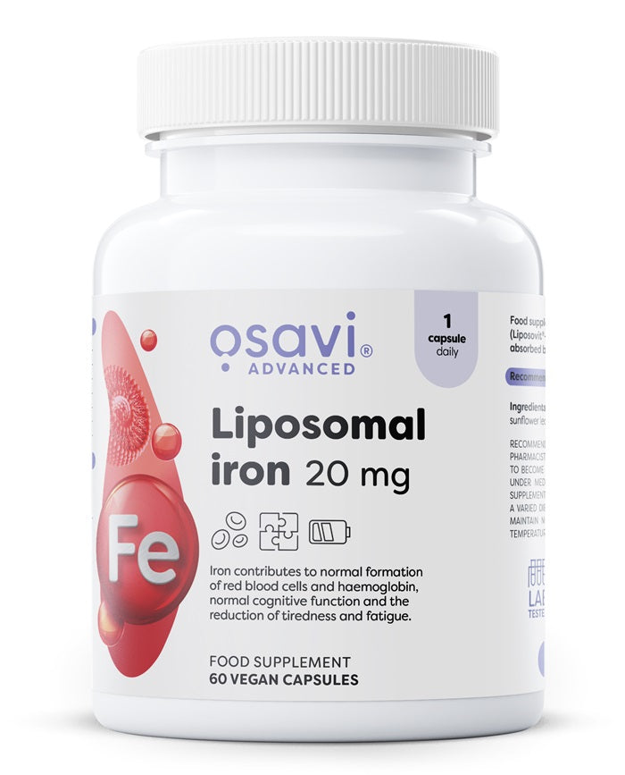Produkto nuotrauka: Osavi Liposomal Iron, 20mg - 60 vegan caps