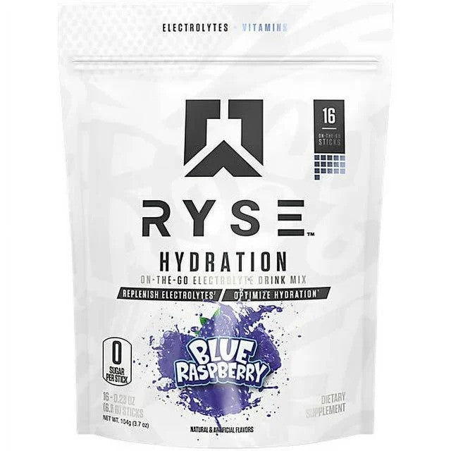 RYSE drėkinamieji lazdelės, mėlynosios avietės - 16 x 6,5 g