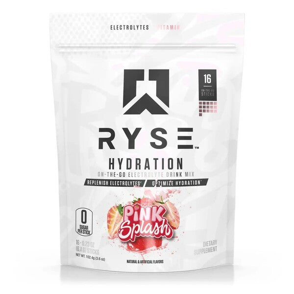 RYSE drėkinamieji lazdelės, rausvo purslų skonio - 16 x 6,4 g