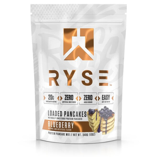 RYSE baltyminiai blyneliai su mėlynėmis - 340 g