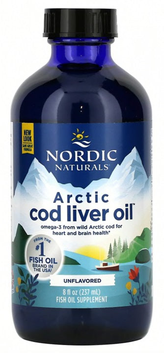 Nordic Naturals arktinių menkių kepenų aliejus, be skonio – 237 ml.
