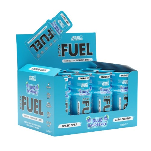 Applied Nutrition Bodyfuel energijos šotai, mėlynųjų aviečių skonio – 12 x 60 ml.