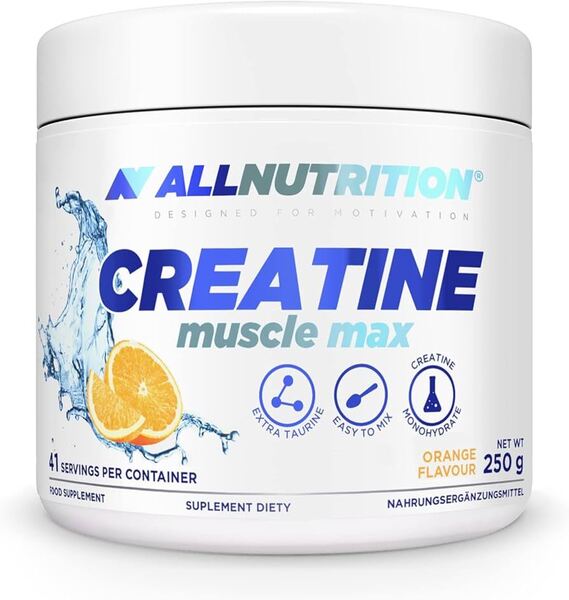 Allnutrition kreatinas Muscle Max, apelsinų skonio – 250 g