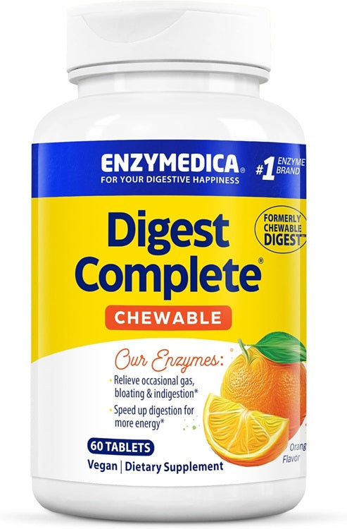 Enzymedica Digest Complete kramtomosios tabletės, apelsinų skonio - 60 tablečių
