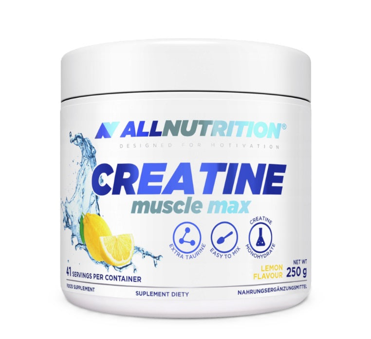 Allnutrition kreatinas Muscle Max, citrinų skonio – 250 g