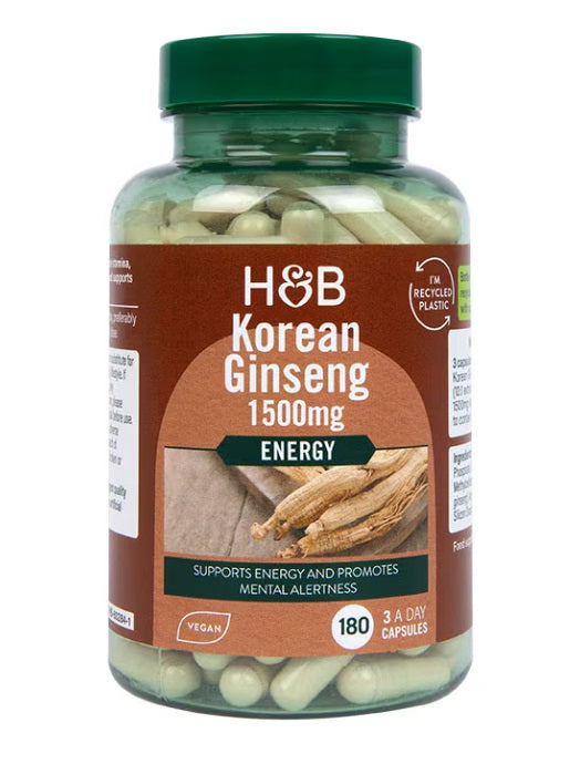 Holland & Barrett korėjietiškas ženšenis, 1500 mg – 180 kapsulių
