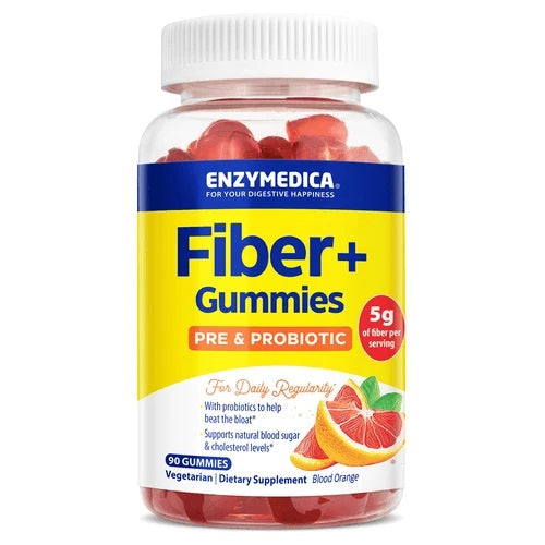 Enzymedica Fiber+ guminukai, kruvinųjų apelsinų skonio - 90 guminukų