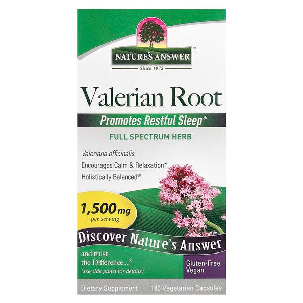 Nature's Answer valerijonų šaknis, 1500 mg – 180 kapsulių
