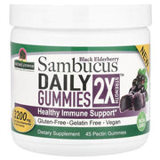 Nature's Answer Sambucus Daily guminukai 2 kartus stipresni, su juodųjų šeivamedžių uogomis – 45 guminukai