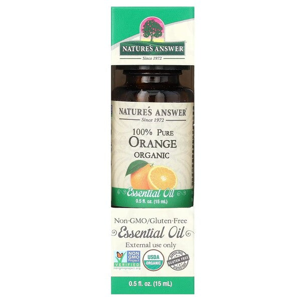 Nature's Answer 100 % grynas apelsinų eterinis aliejus – 15 ml.