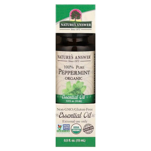 Nature's Answer 100 % grynas pipirmėčių eterinis aliejus – 15 ml.
