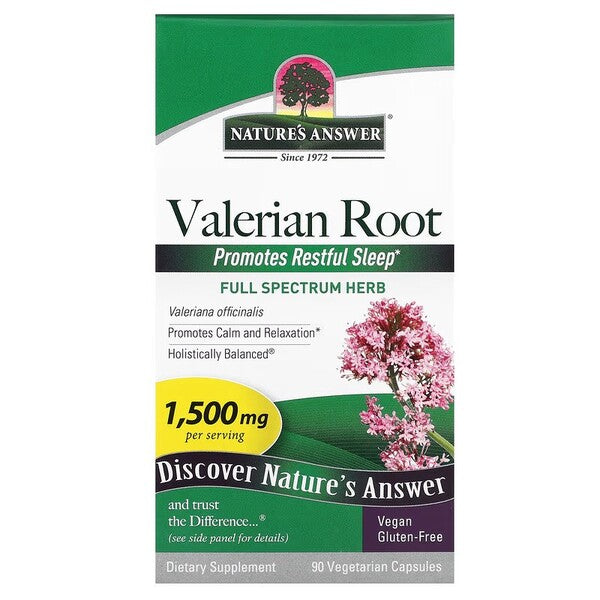 Nature's Answer valerijonų šaknis, 1500 mg – 90 kapsulių