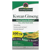 Nature's Answer korėjietiškas ženšenis, 500 mg – 50 kapsulių