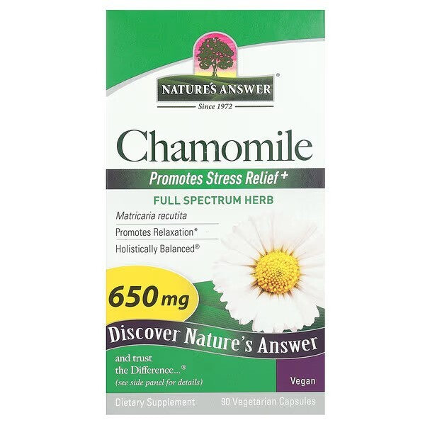 Nature's Answer ramunėlės, 650 mg – 90 kapsulių