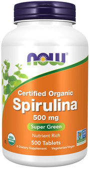 NOW Foods spirulina, 500 mg – 500 tablečių