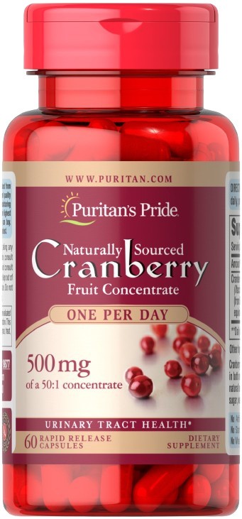 Puritan's Pride spanguolių skonio, 500 mg – 60 kapsulių
