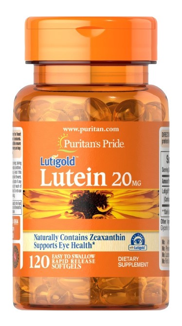 Puritan's Pride liuteinas, 20 mg – 120 kapsulių