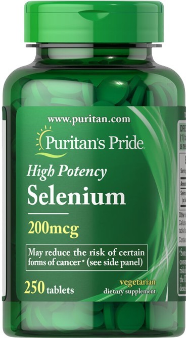 Puritan's Pride selenas, 200 mcg – 250 tablečių