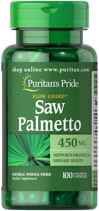 Puritan's Pride sabalpalmės ekstraktas, 450 mg – 100 kapsulių