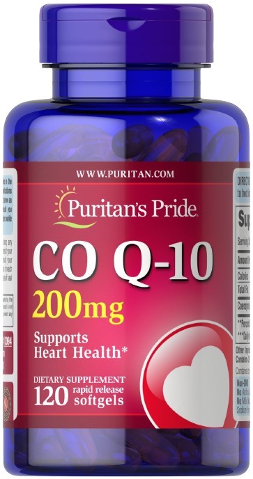 Puritan's Pride kofermentas Q10, 200 mg – 120 kapsulių