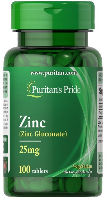 Puritan's Pride cinko 25 mg tabletės – 100 tablečių