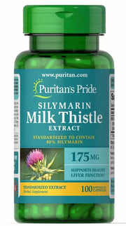 Puritan's Pride silimarino ir margainių ekstraktas, 175 mg – 100 kapsulių