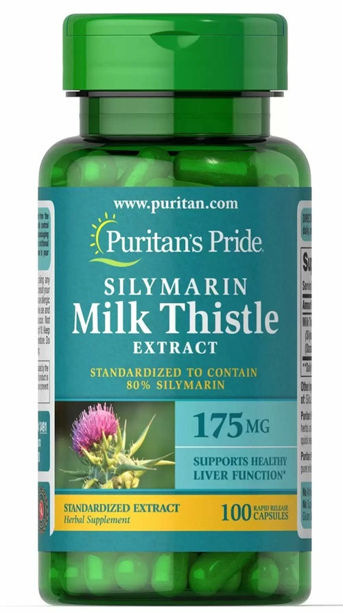 Puritan's Pride silimarino ir margainių ekstraktas, 175 mg – 100 kapsulių