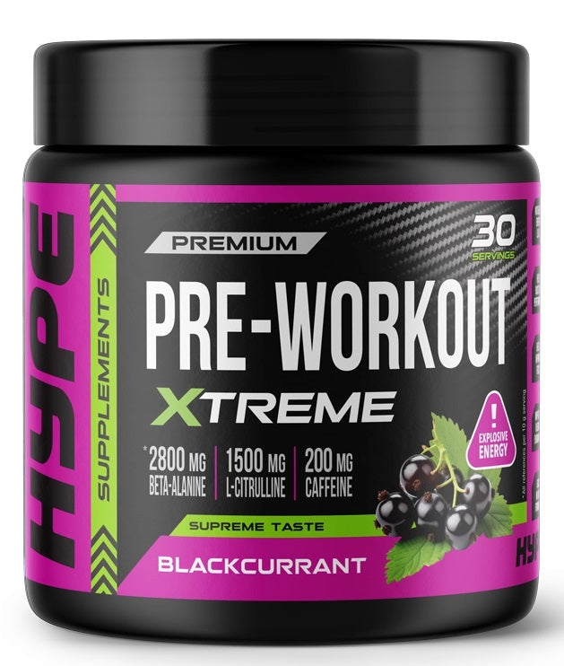Hype Pre - Workout Xtreme, juodieji serbentai – 300 g