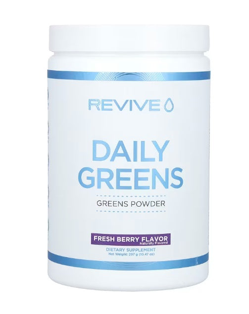 Revive Daily Greens milteliai, šviežių uogų skonio – 297 g