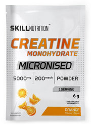 Skill Nutrition mikronizuotas kreatino monohidratas, apelsinų skonio – 6 g (1 porcija)