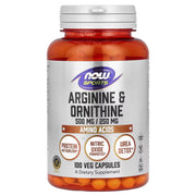 Produkto nuotrauka: NOW Foods Arginine & Ornithine - 100 kapsulių