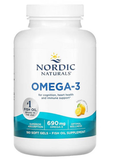 Nordic Naturals Omega - 3, 690 mg citrinų skonio – 180 kapsulių
