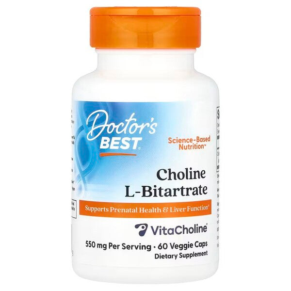 Doctor's Best cholino L - bitartratas, 550 mg – 60 kapsulių