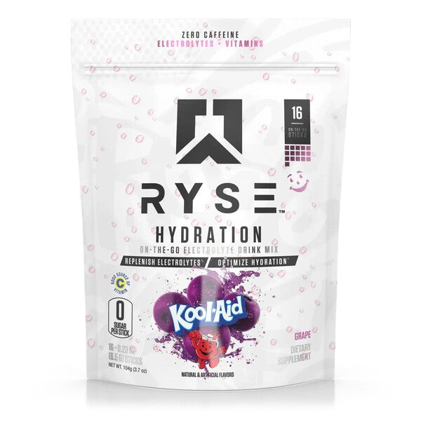 RYSE drėkinamieji lazdelės, Kool - Aid vynuogių skonio - 16 x 6,5 g
