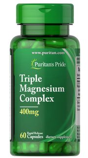 Puritan's Pride trigubas magnio kompleksas, 400 mg – 60 kapsulių