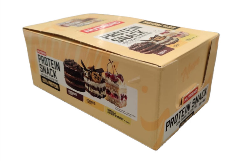 Nutrend baltymų užkandžių batonėlis, vanilės ir vyšnių skonio – 30 x 40 g