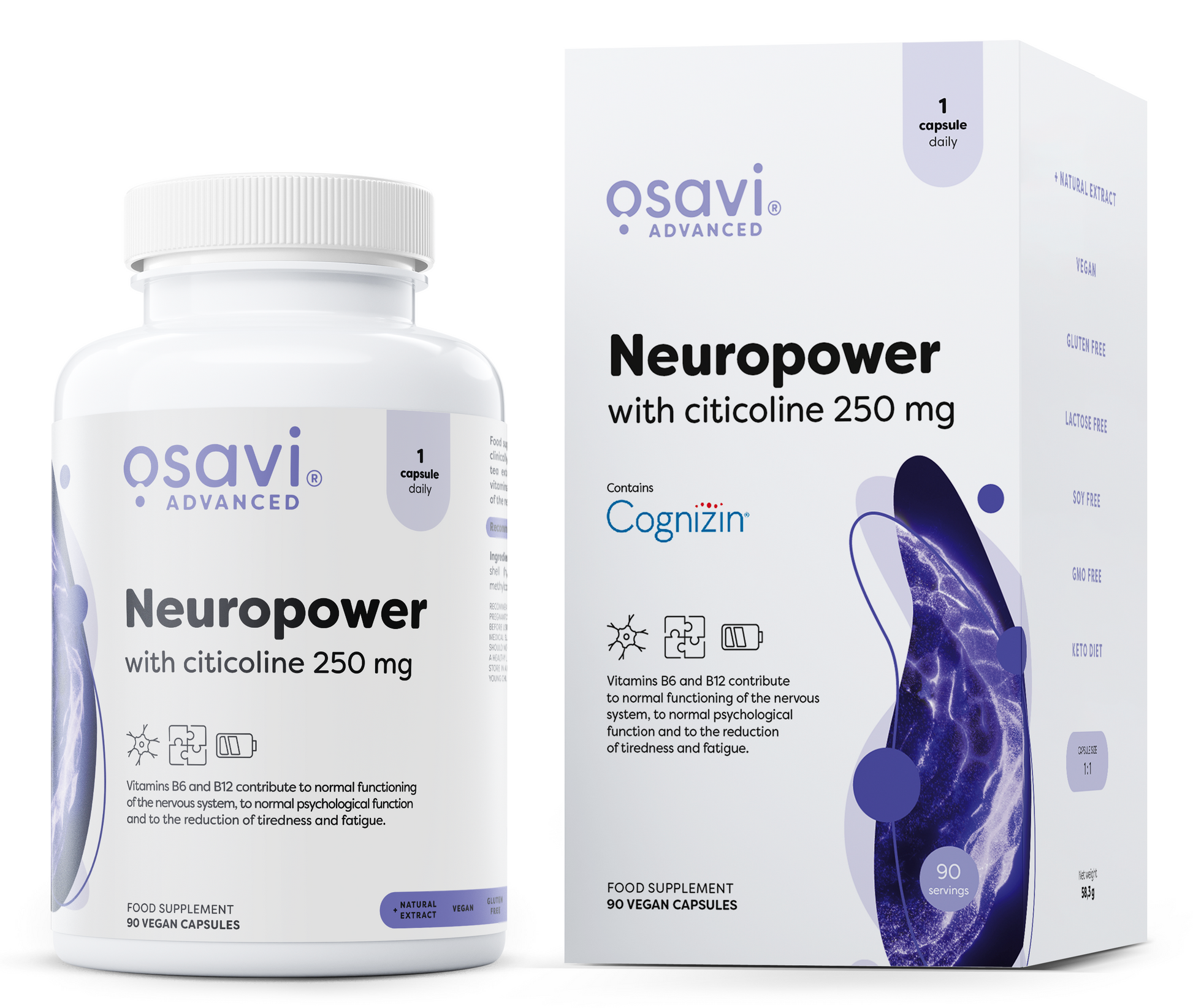 Produkto nuotrauka: Osavi Neuropower with Citicoline, 250mg - 90 vegan caps