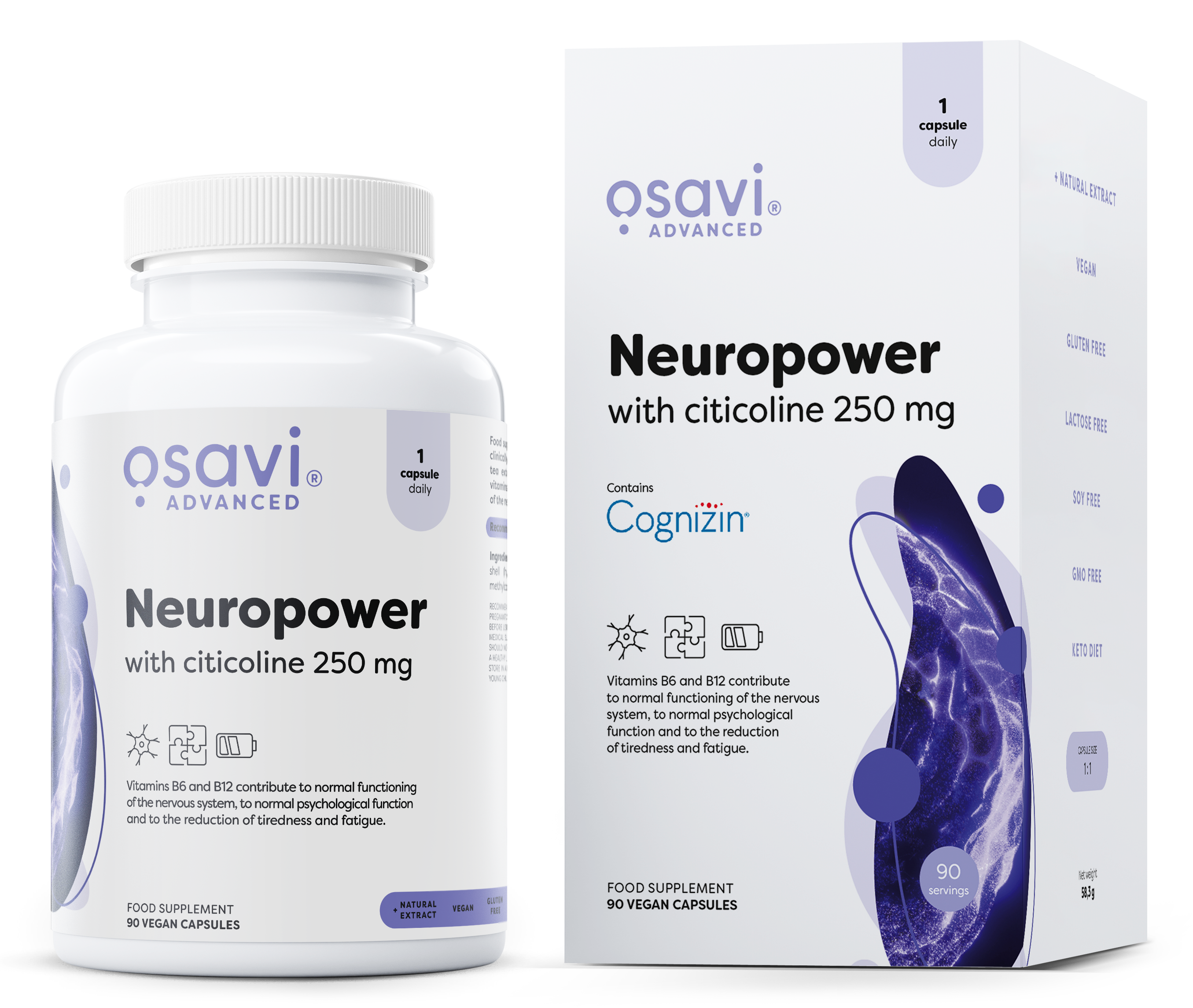 Produkto nuotrauka: Osavi Neuropower with Citicoline, 250mg - 90 vegan caps