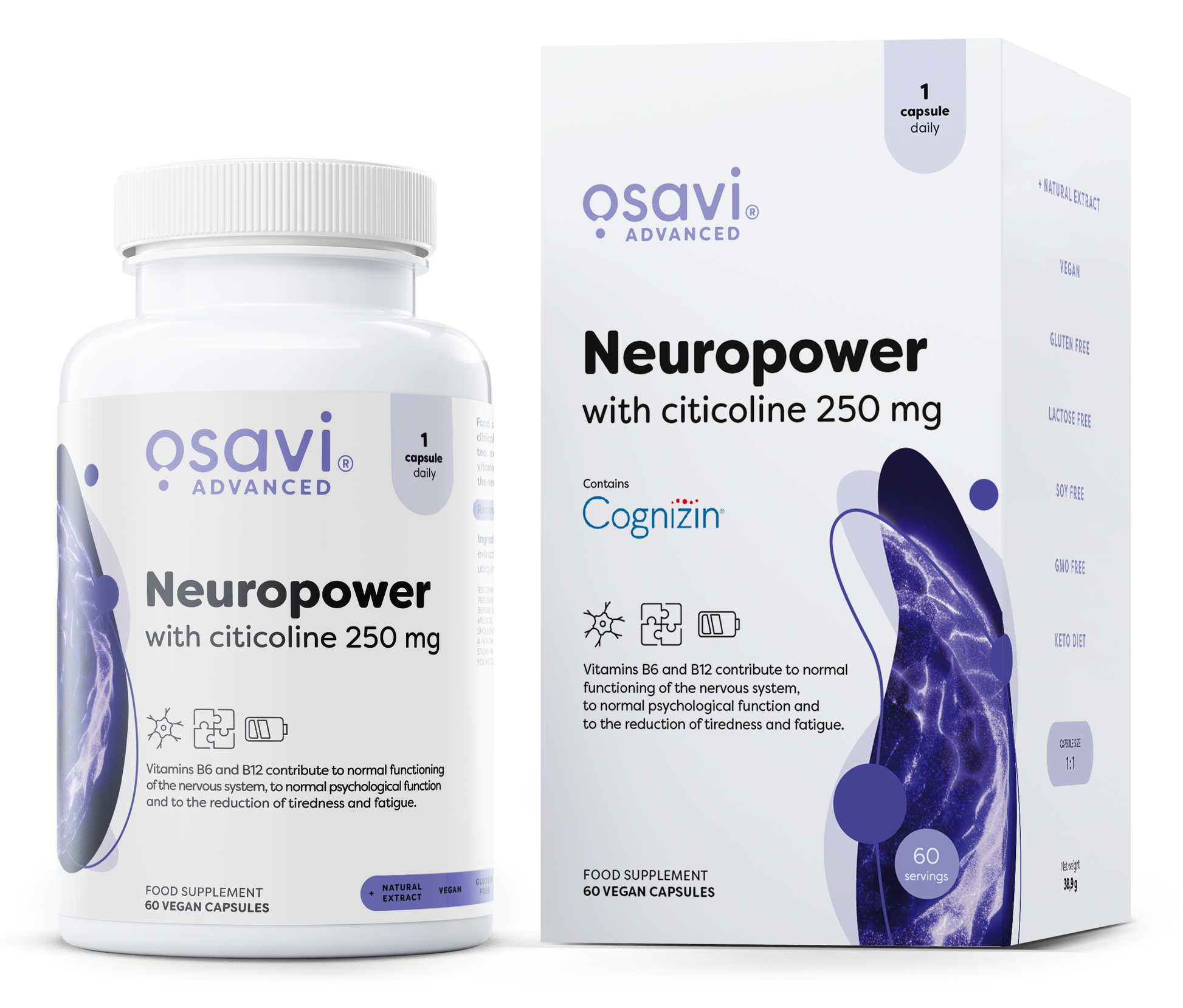 Produkto nuotrauka: Osavi Neuropower with Citicoline, 250mg - 60 vegan caps