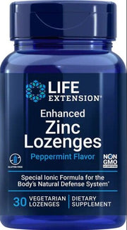 Life Extension sustiprintos cinko pastilės su pipirmėčių aromatu – 30 vegetariškų pastilių
