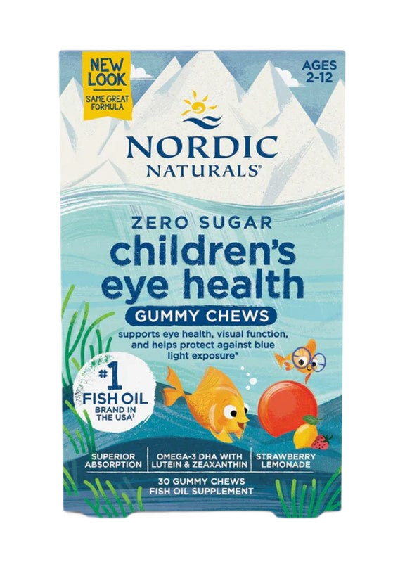 Nordic Naturals vaikų akių sveikatos saldainiai, braškių limonadas – 30 guminukų