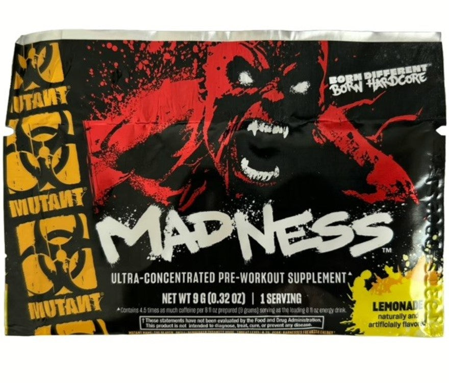 Mutant Madness prieš treniruotę, limonadas - 9 g (1 porcija)