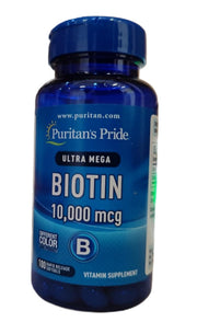 Puritan's Pride biotinas, 10000 mcg – 100 kapsulių