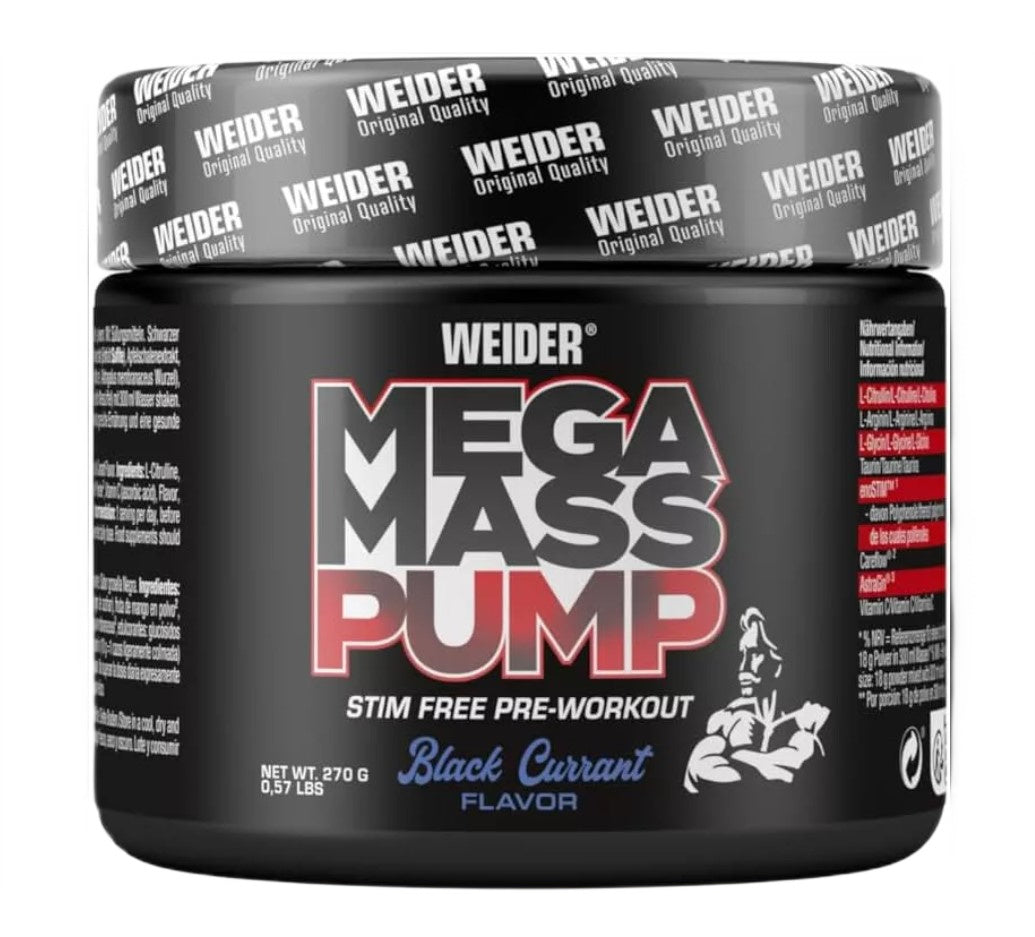 Weider Mega Mass Pump, Juodieji serbentai - 270g