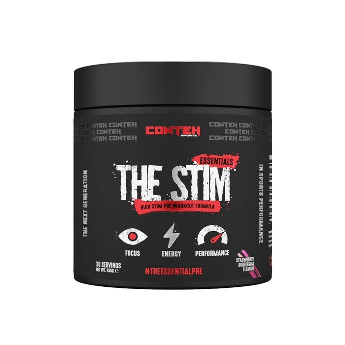 Conteh Sports The Stim prieš treniruotę, braškių ir kramtomosios gumos skonio – 255 g